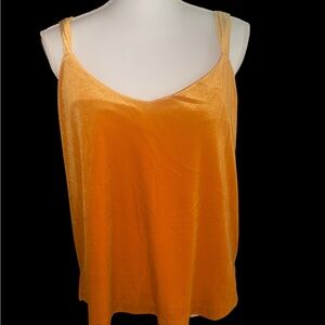 ✨ Old Navy Bright Orange Velvet Tank – Holiday Ready | Size L BNWT